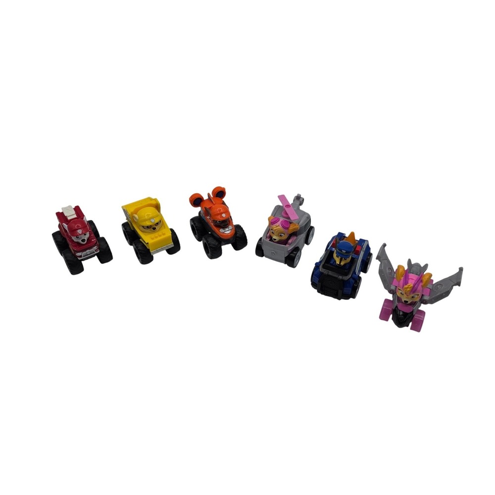 Paw Patrol Mini Vehicle Mixed Lot Marshall Rubble Zuma Chase Skye 6 Piece Set/PP